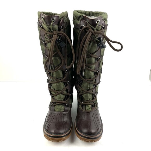 Pajar Grip Boot 36 Military Green Brown Lace Up Tall Winter Boot Lined Womens - Picture 4 of 9